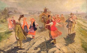 Bruiloftsstoet in de regio Orel door Vladimir Egorovic Makovsky